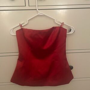 Zara Scarlet Satin Top